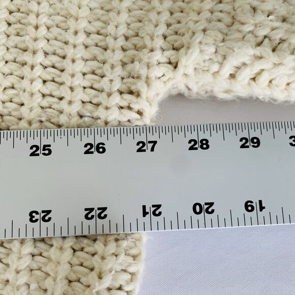 Aerie Offline Sweater Women M Cream Oversize Chunky Knit Thumb Holes Cozy Preppy - Picture 6 of 13